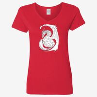 Ladies' Heavy Cotton™ V-Neck T-Shirt Thumbnail