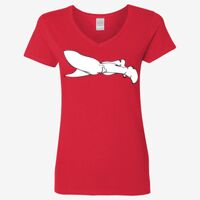 Ladies' Heavy Cotton™ V-Neck T-Shirt Thumbnail