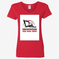 Ladies' Heavy Cotton™ V-Neck T-Shirt Thumbnail